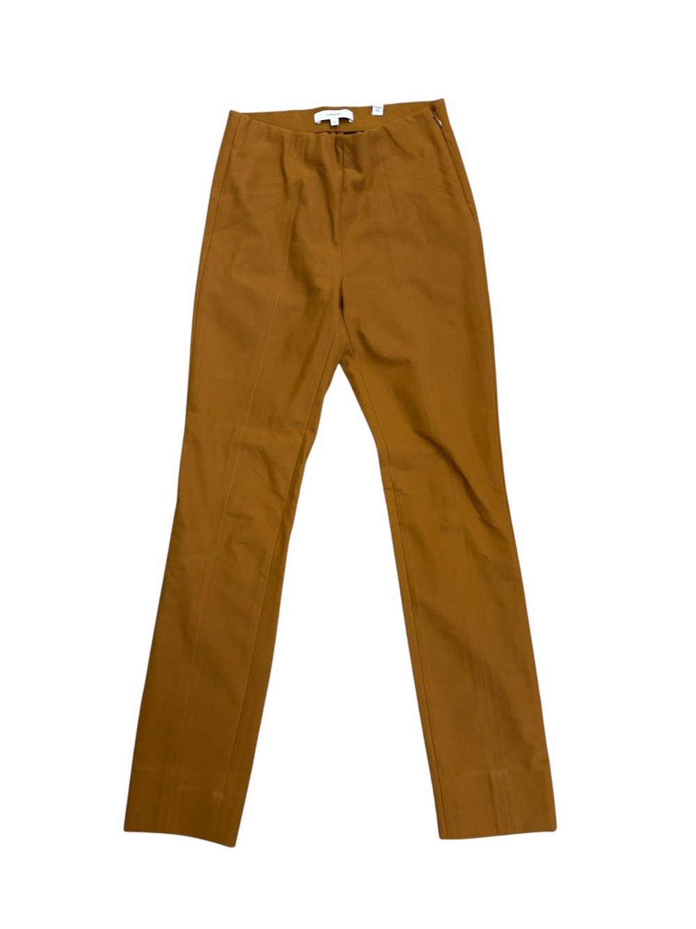 Vince Womens Acorn Brown High Rise Pintuck Side Zip Leggings Pants XS RN106730
